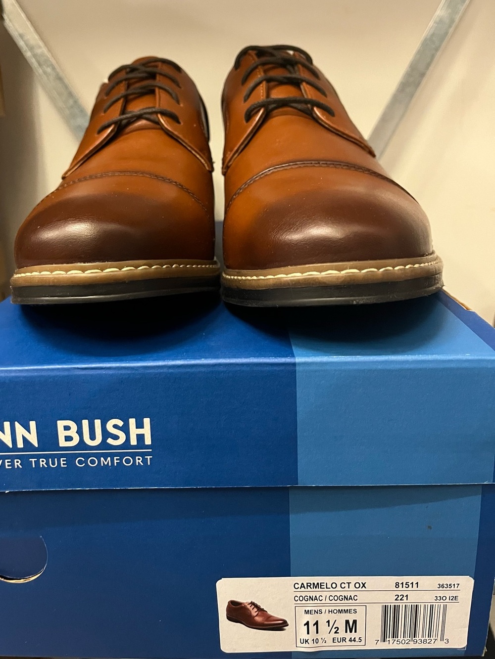 Nunn Bush Cognac and Dark Brown Leather Derby Shoes